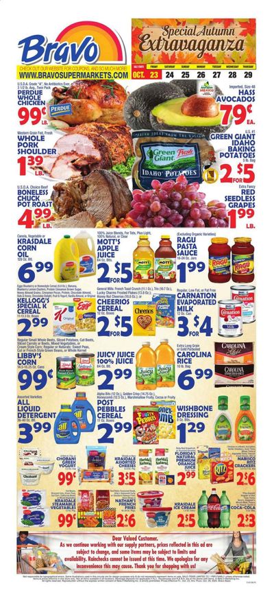 Bravo Supermarkets (CT, FL, MA, NJ, NY, PA, RI) Weekly Ad Flyer October 23 to October 29