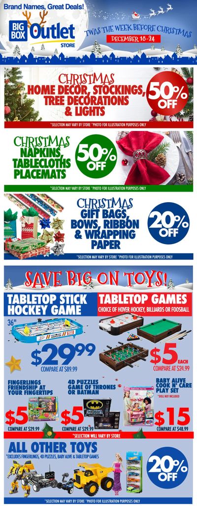 Big Box Outlet Store Flyer December 18 to 24