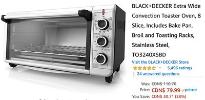 Amazon Canada Deals: Save 28% on BLACK+DECKER Extra Wide Convection Toaster Oven + 23% on Ultralight Tandem Stroller + More Offers