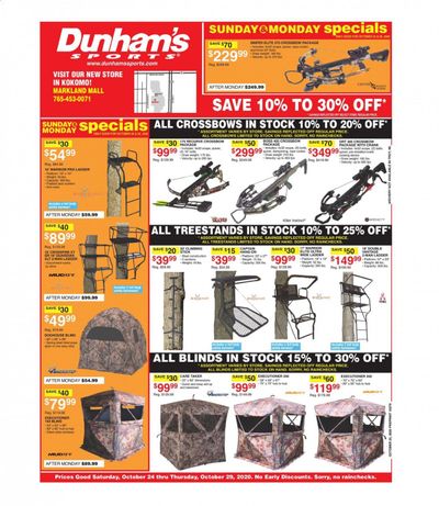 Dunham's Sports (IN) Weekly Ad Flyer October 24 to October 29