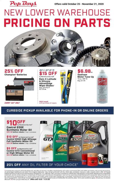 Pep Boys Weekly Ad Flyer October 25 to November 21
