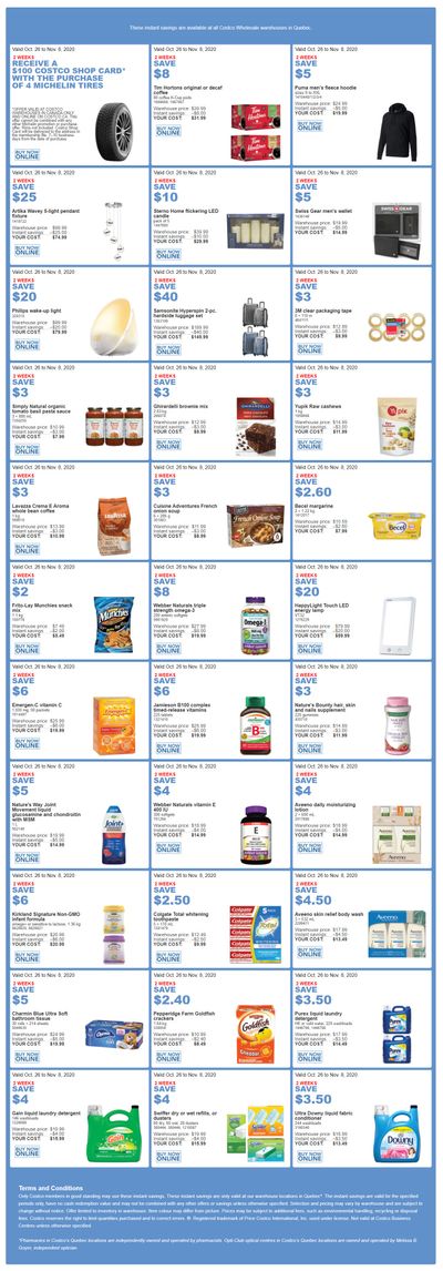 Costco (QC) Weekly Savings October 26 to November 8