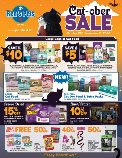 Ren's Pets Depot Cat-ober Sale Flyer October 26 to November 1
