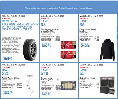 Costco Canada More Savings Weekly Coupons/Flyers for: Ontario, New Brunswick, Newfoundland & Labrador and Nova Scotia, Until November 8