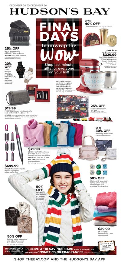 Hudson's Bay Flyer December 20 to 24