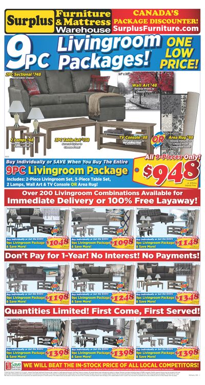 Surplus Furniture & Mattress Warehouse (Thunder Bay) Flyer October 27 to November 16
