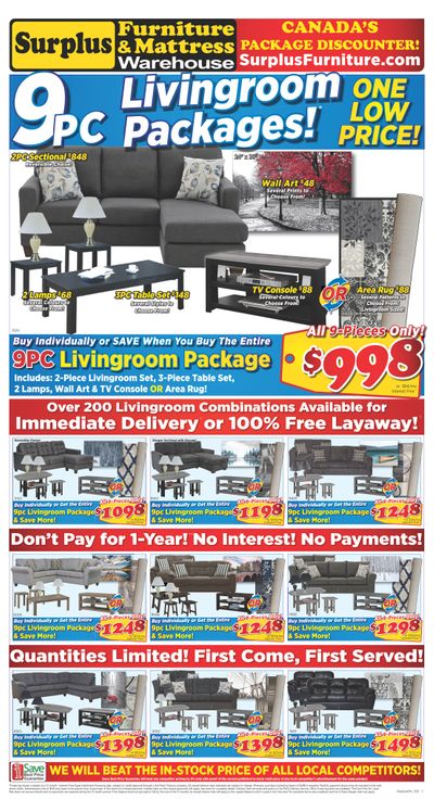 Surplus Furniture & Mattress Warehouse (Saskatoon) Flyer October 27 to November 16