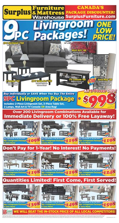 Surplus Furniture & Mattress Warehouse (Lethbridge) Flyer October 27 to November 16