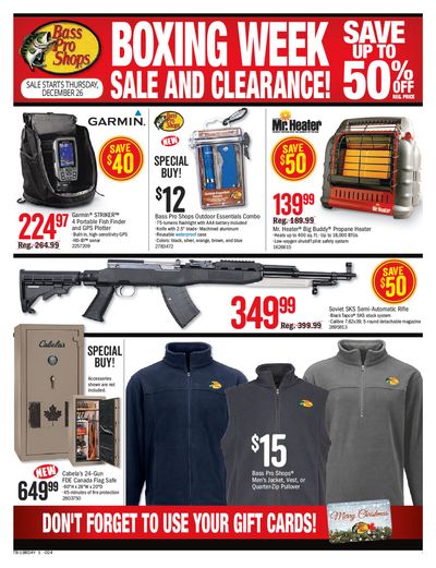 Bass Pro Shops Boxing Week Sale and Clearance Flyer December 26 to January 1