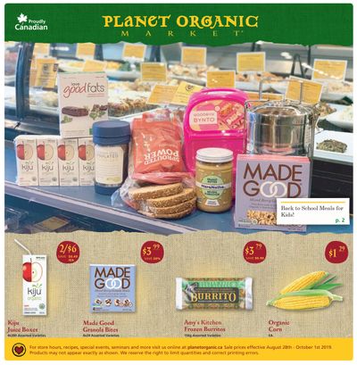 Planet Organic Market (ON) Flyer August 28 to October 1