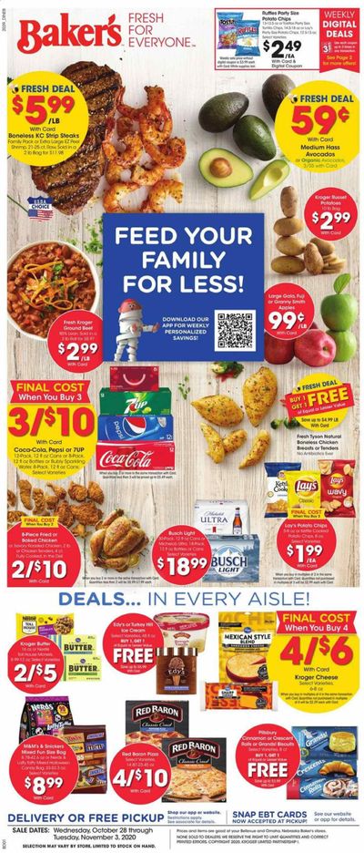 Baker's Weekly Ad Flyer October 28 to November 3