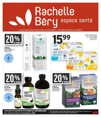 Rachelle Bery Health Flyer October 29 to December 2