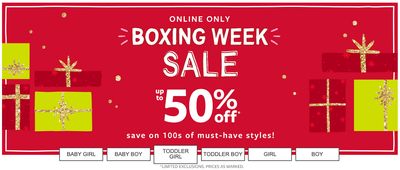 Carter’s OshKosh B’gosh Canada Boxing Week Online Sale: Save up to 50% Off 100s of Must-Have Styles!  