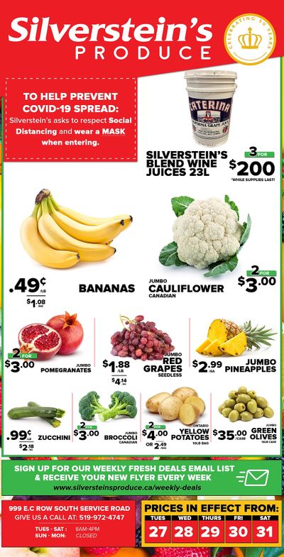 Silverstein's Produce Flyer October 27 to 31