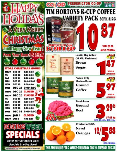 Fredericton Co-op Flyer December 19 to 31