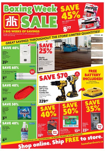 Home Hardware Building Centre (BC) Boxing Week Flyer December 19 to January 5