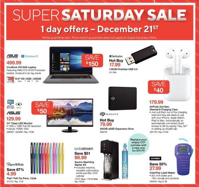 Staples Canada Super Saturday Sale: Apple AirPods for $179.99 + More Deals