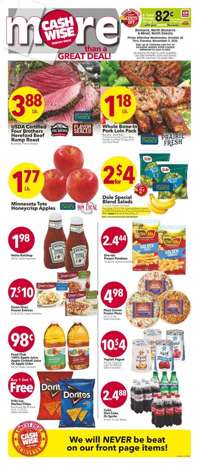 Cash Wise (MN, ND) Weekly Ad Flyer October 28 to November 3