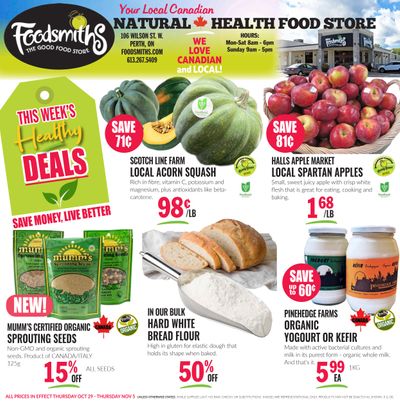 Foodsmiths Flyer October 29 to November 5