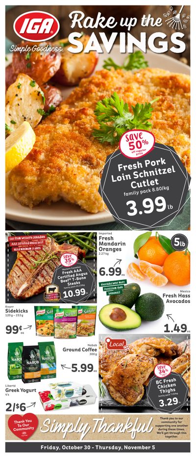 IGA Stores of BC Flyer October 30 to November 5