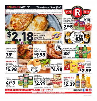 Redner's Markets Weekly Ad Flyer October 29 to November 4