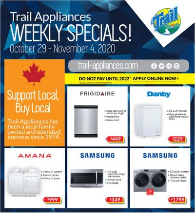 Trail Appliances (AB & SK) Flyer October 29 to November 4