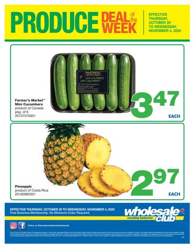 Wholesale Club (Atlantic) Produce Deal of the Week Flyer October 29 to November 4
