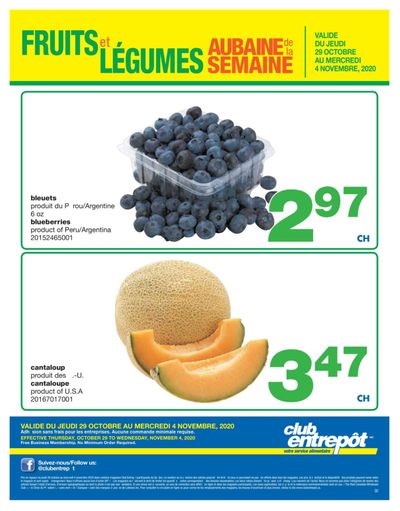 Wholesale Club (QC) Produce Deal of the Week Flyer October 29 to November 4