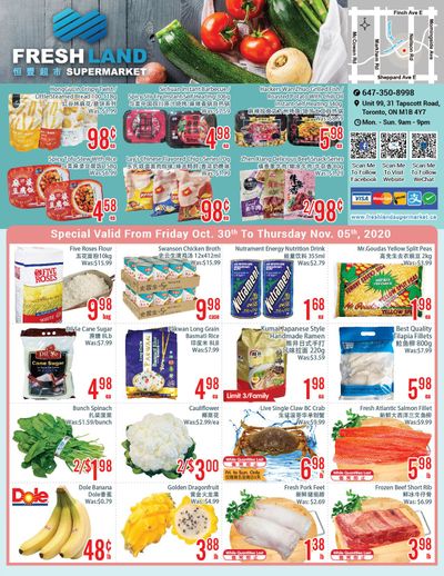 FreshLand Supermarket Flyer October 30 to November 5