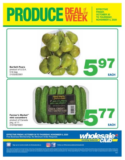 Wholesale Club (West) Produce Deal of the Week Flyer October 30 to November 5