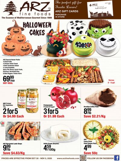 Arz Fine Foods Flyer October 30 to November 5