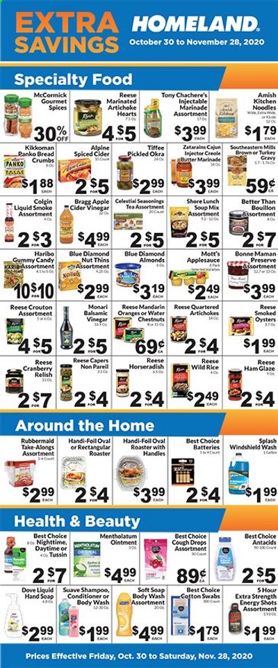 Homeland (OK, TX) Weekly Ad Flyer October 30 to November 28