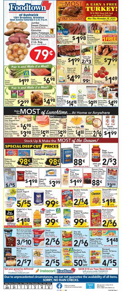 Foodtown (NJ, NY, PA) Weekly Ad Flyer October 30 to November 5
