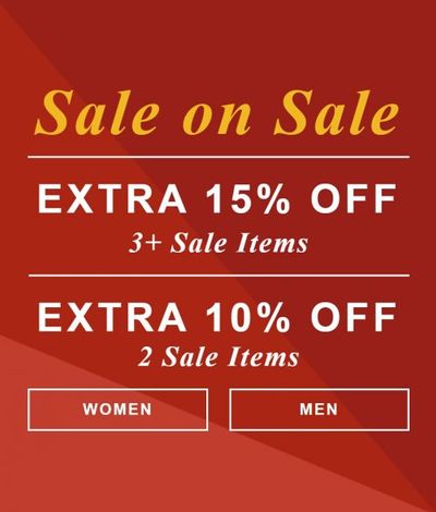 GUESS Factory Canada Sale on Sale: Save Extra 15% OFF 3+ Sale Items + Extra 10% OFF 2 Sale Items + More