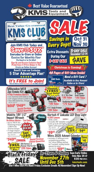 KMS Tools and Equipment Flyer November 1 to 30