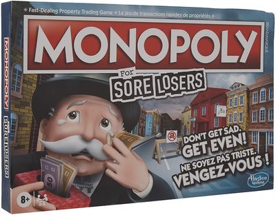 Monopoly for Sore Losers Board Game for Ages 8 and Up, The Game Where it Pays to Lose On Sale for $ 22.47 (save $ 7.46) at Amazon Canada