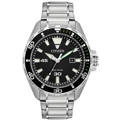 Citizen Eco-Drive 43.5mm Men's Solar Powered Sport Watch - Silver/Black On Sale for $159.99 at Best Buy Canada