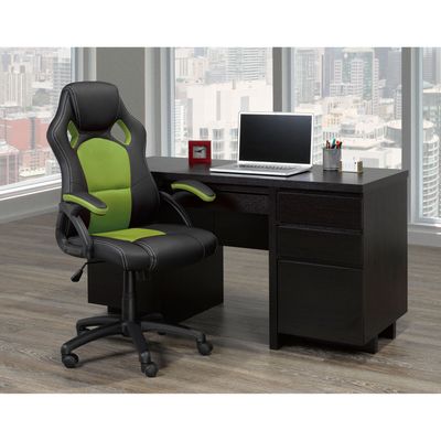 Brassex Eclipse Ergonomic Vinyl Gaming Chair - Black/Green On Sale for $119.99 (Save $ 80.00) at BestBuy Canada