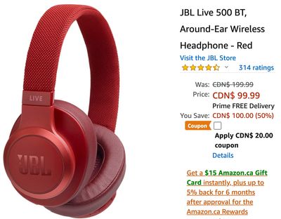 Amazon Canada Deals: Save 60% on JBL Live Wireless Headphone with Coupon + 40% on Waterproof Bluetooth Speaker + 26% on Women Winter Long Coat  + More Offers