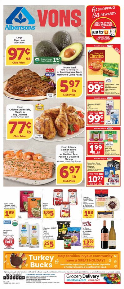 Albertsons Weekly Ad Flyer November 4 to November 10
