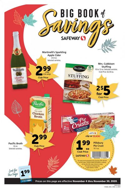 Safeway Weekly Ad Flyer November 4 to November 30