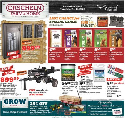 Orscheln Farm and Home Weekly Ad Flyer November 4 to November 15