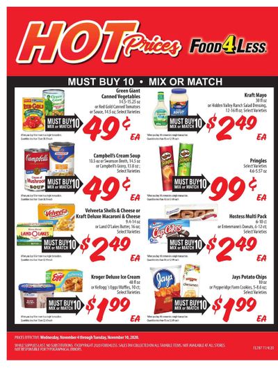 Food 4 Less (IN) Weekly Ad Flyer November 4 to November 10