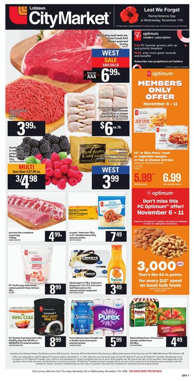 Loblaws City Market (West) Flyer November 5 to 11 Loblaws City Market (West) Flyer November 5 to 11