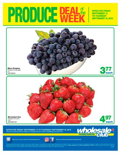 Wholesale Club (West) Produce Deal of the Week Flyer September 13 to 19