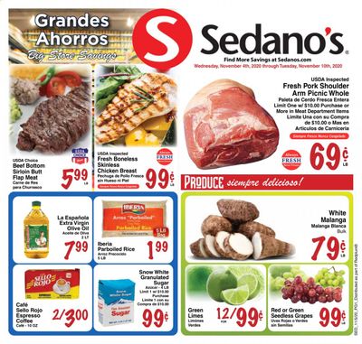 Sedano's (FL) Weekly Ad Flyer November 4 to November 10 Sedano's (FL) Weekly Ad Flyer November 4 to November 10