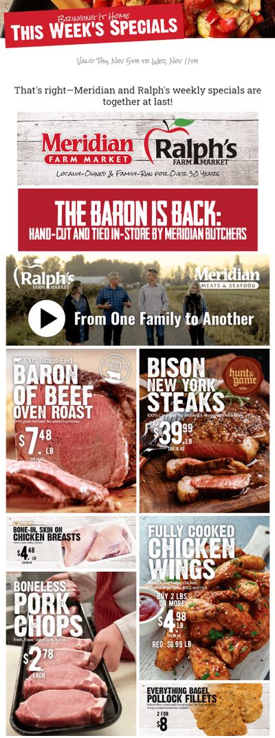 Meridian Meats and Seafood Flyer November 5 to 11