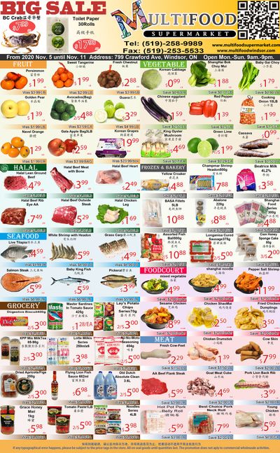 MultiFood Supermarket Flyer November 5 to 11