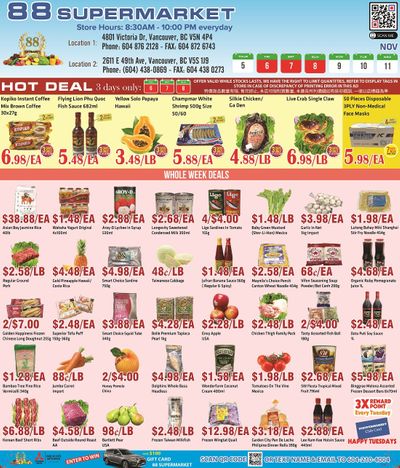 88 Supermarket Flyer November 5 to 11