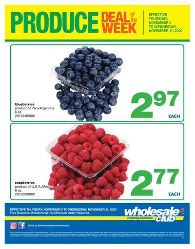 Wholesale Club (Atlantic) Produce Deal of the Week Flyer November 5 to 11